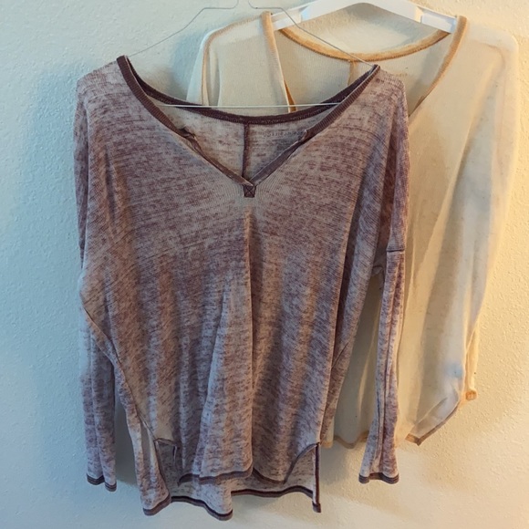 2 Longsleeve comfy white washed shirts - Picture 2 of 4